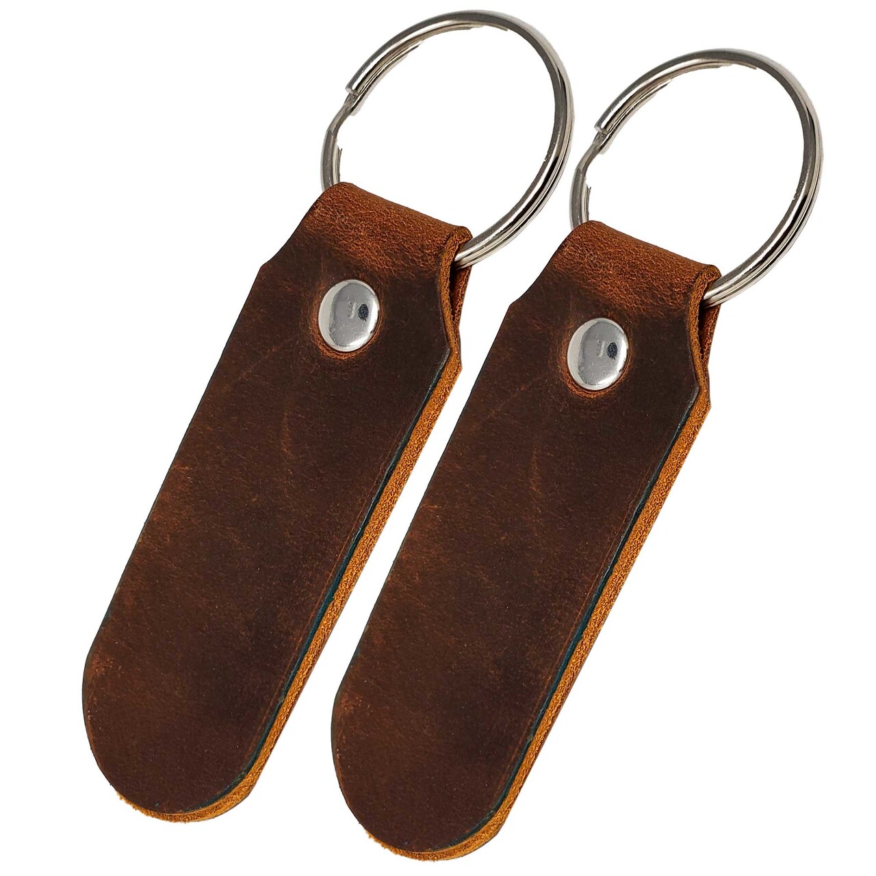 2 Sided Leather Key Chains 10 Pack-Customize it for Promotional Gifts, Fundraising, Events, Wedding - Engrave on Both Sides